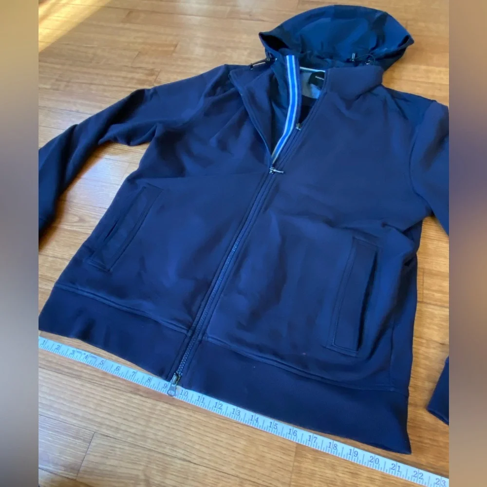 Banana Republic ST false front Dark Blue Hooded double zip Jacket Men’s Large